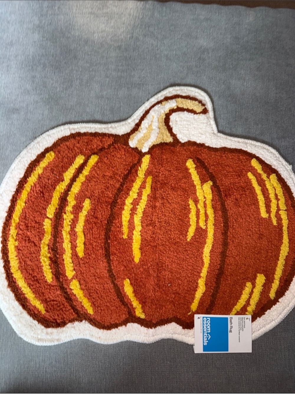 Room Essentials Orange Pumpkin Halloween Fall Accent Bath Rug